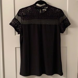Shannon Ford New York Black Lace and Mesh Top